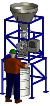 CentriFeeder ICV for filling boxes, bags, containers or bulk bags via an integrated slide gate